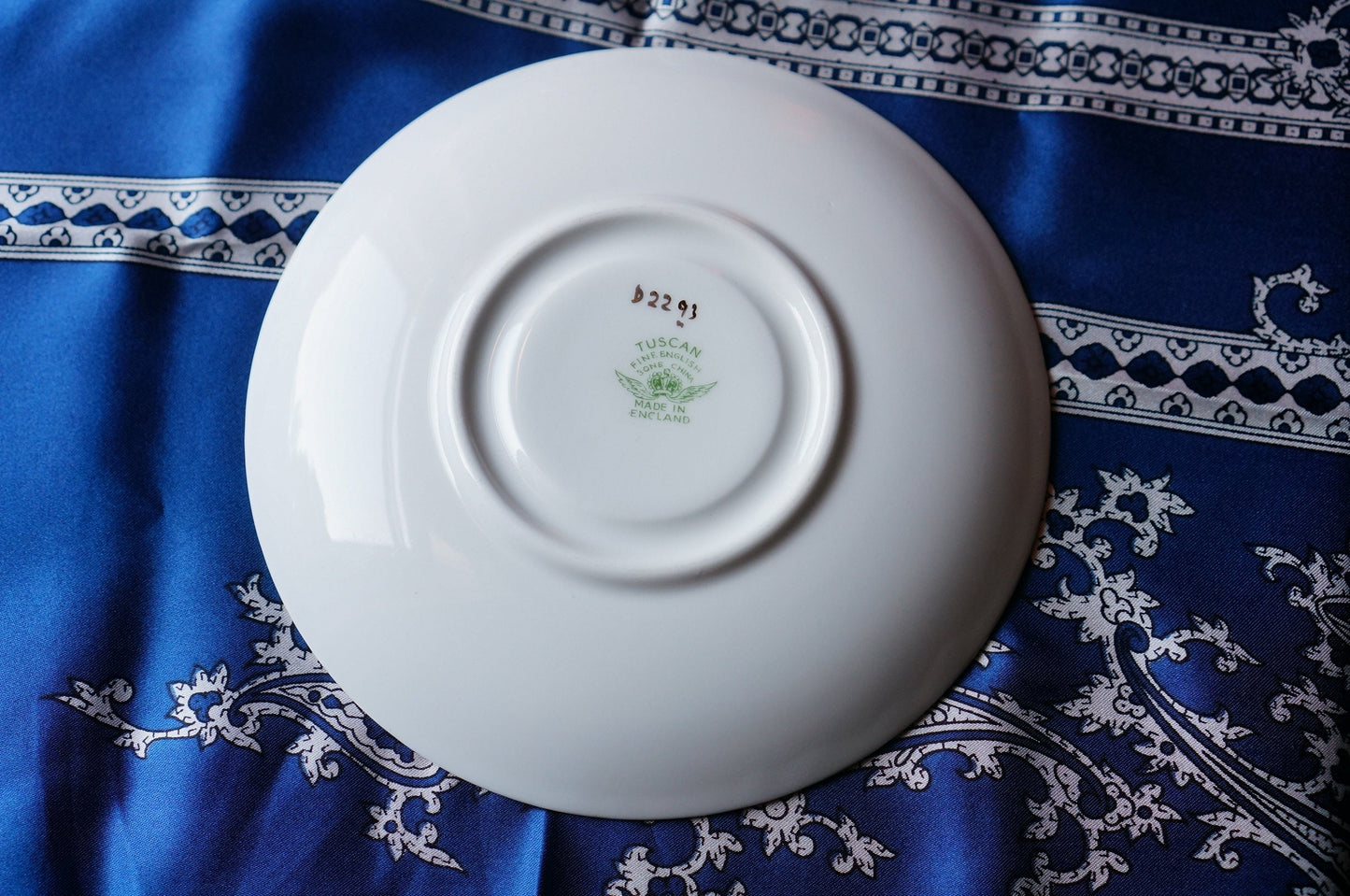 Royal Tuscan Aries pattern teacup and saucer, made in England. fine bone china