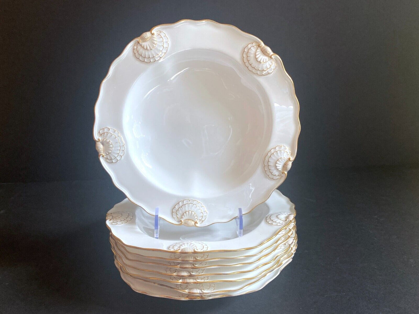 Set of 8 Tiffany & Co. collector Plates by Royal Worcester, raised shell design