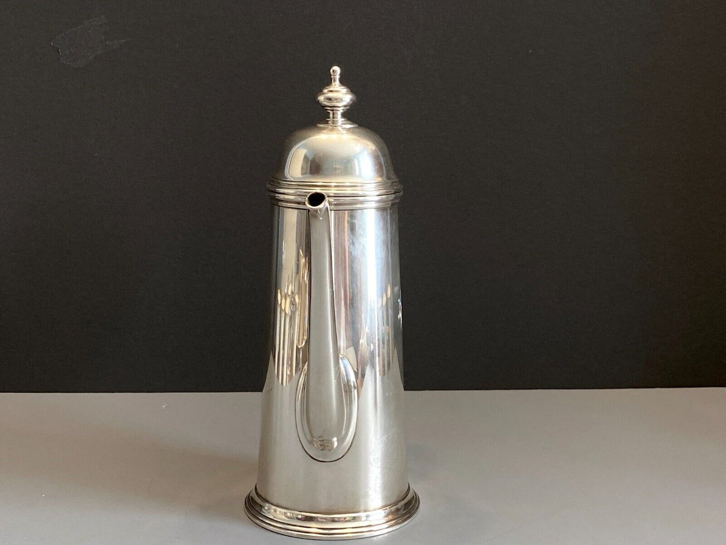 Tiffany Co. Sterling silver coffee pot,Makers (No. 18865 A),ebonized wood handle