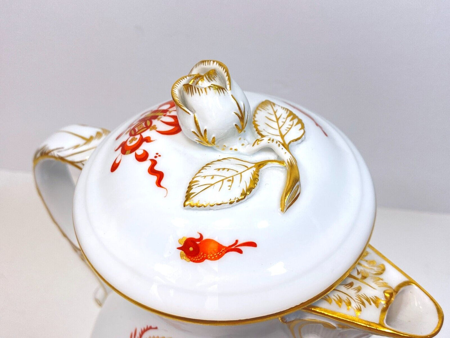 Meissen Reicher Dragon orange/red gilt Coffee Service, plates for 10, 1st, mint