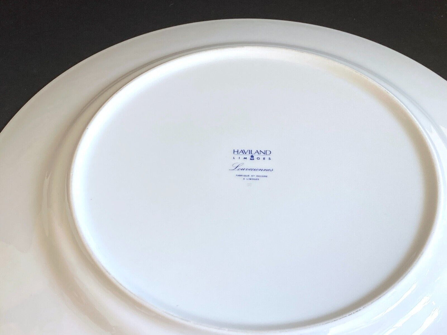 Large Haviland Limoges Louveciennes dinner plates, set 12 , 12 3/8'' Dia, Mint!