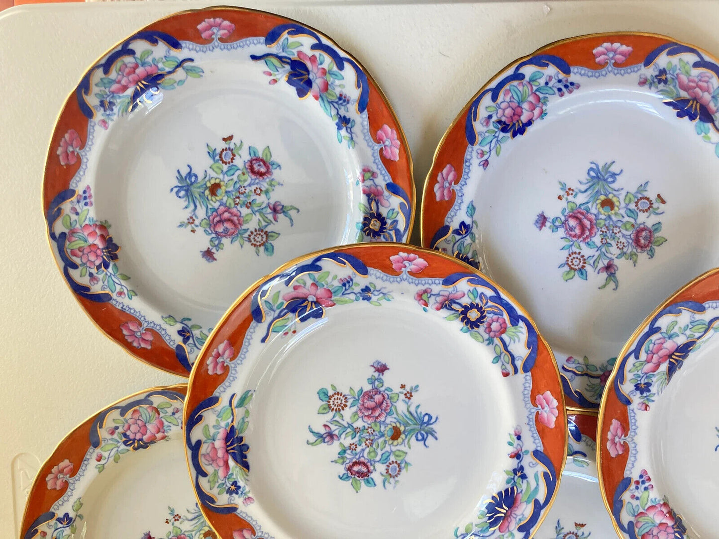 Ca.1891-1900, Set of 8 Spode Copeland for Tiffany & Co. plates 8 3/4’”, rare