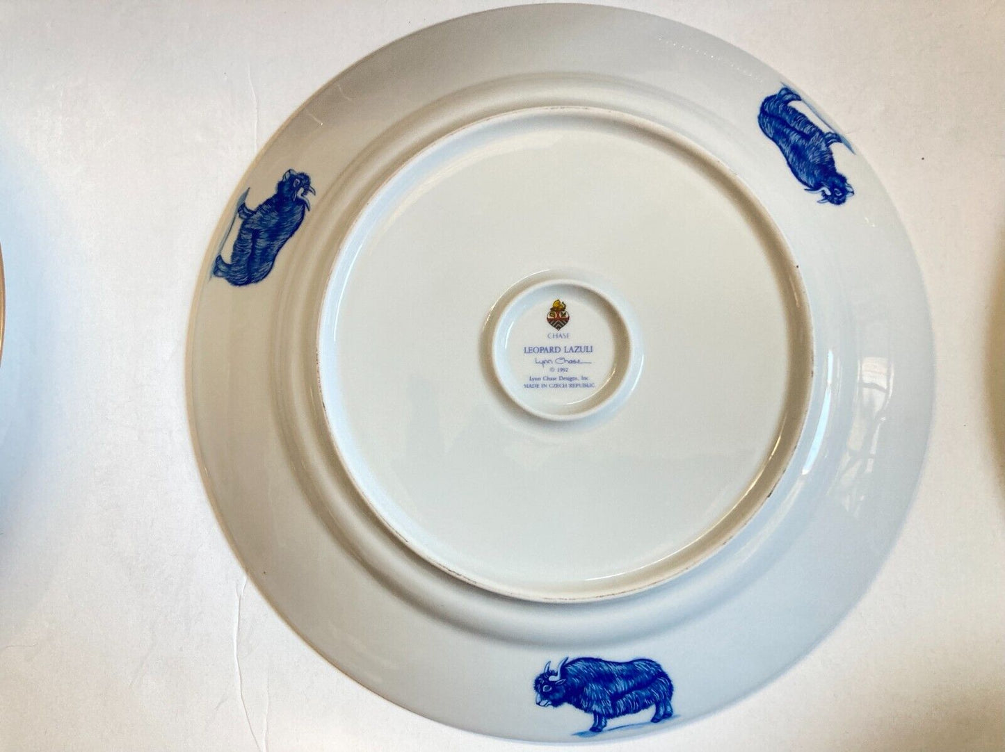 ONE Lynn Chase Leopard Lazuli Dinner Plates w/gold accents, price for 1 plate!