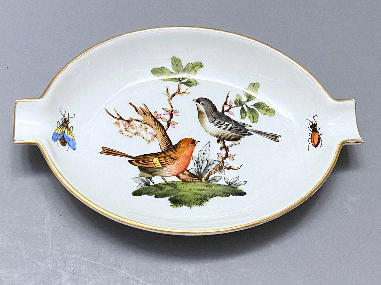 5x Herend Rothschild Bird small dishes, 680/RO, excellent, lovely gift , collection