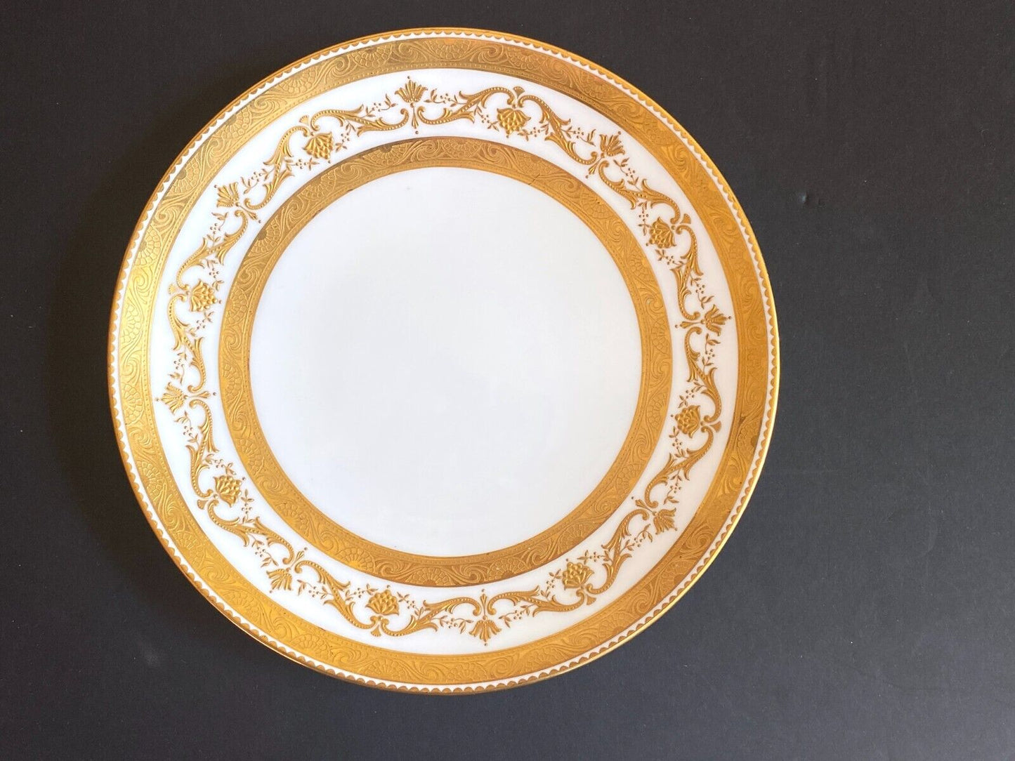 Set of 6 Mintons for Gilman Collamore New York cabinet plates,heavy gold encrust