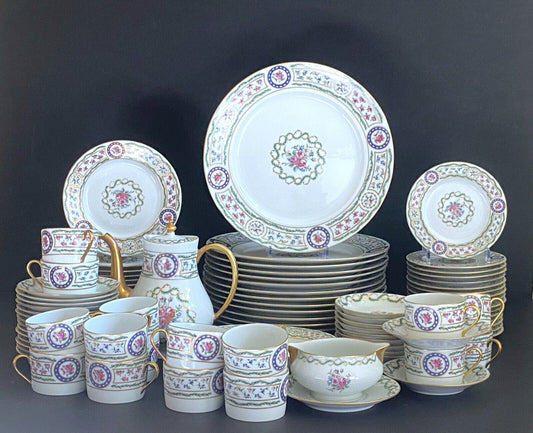 Haviland Limoges Louveciennes dinner service for 16! 90 pcs, 12 3/8'' plates