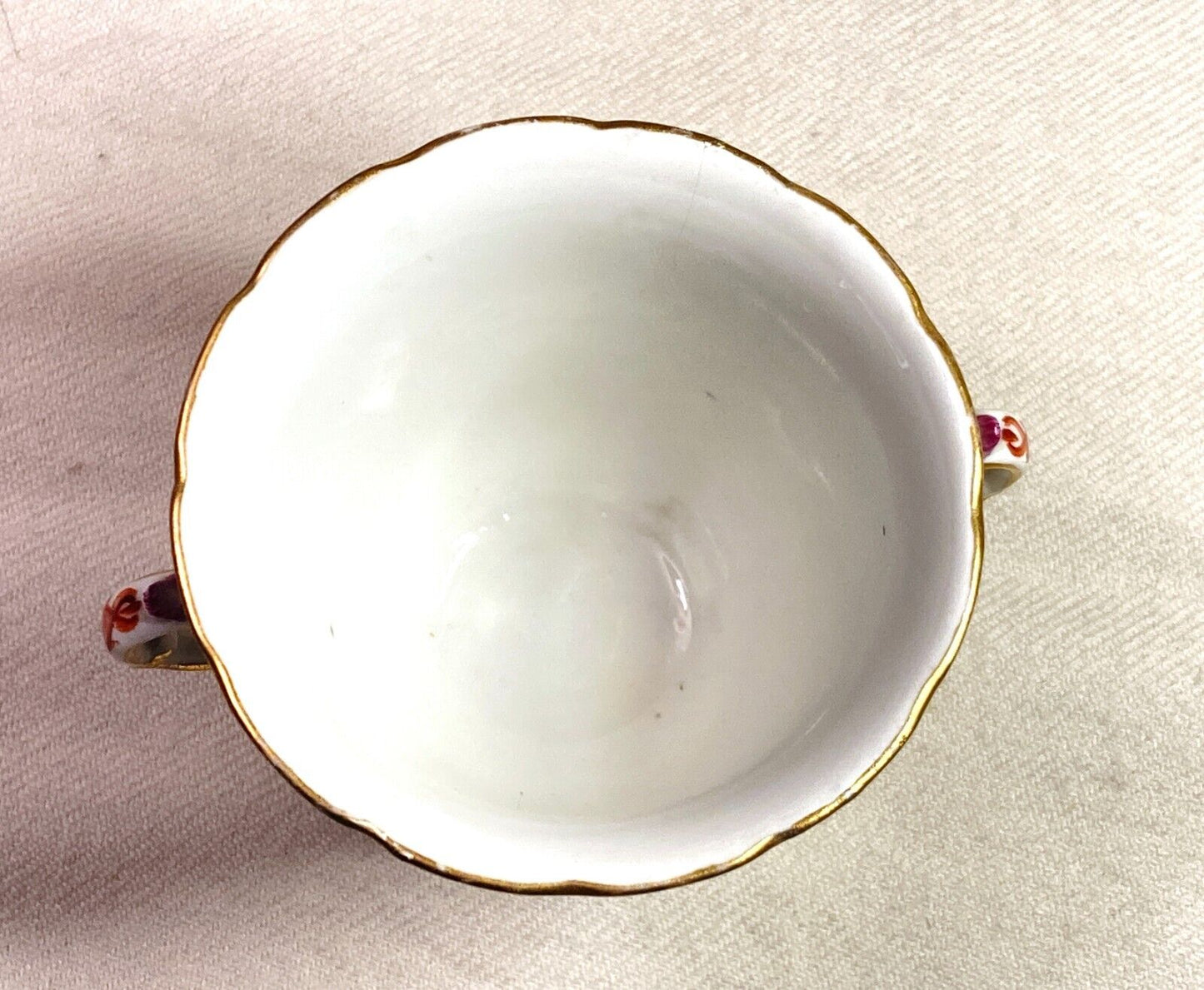 Meissen Augustus Rex for Helena Wolfsohn Nautical cup w/Carl Thieme saucer, 18C.