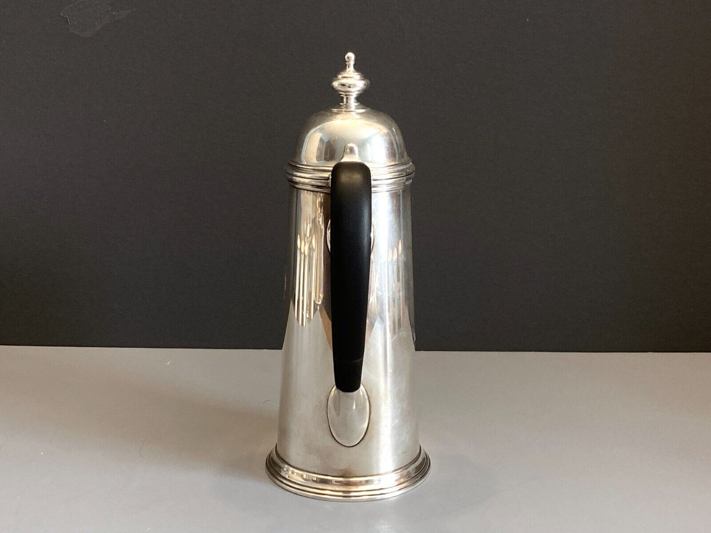 Tiffany Co. Sterling silver coffee pot,Makers (No. 18865 A),ebonized wood handle