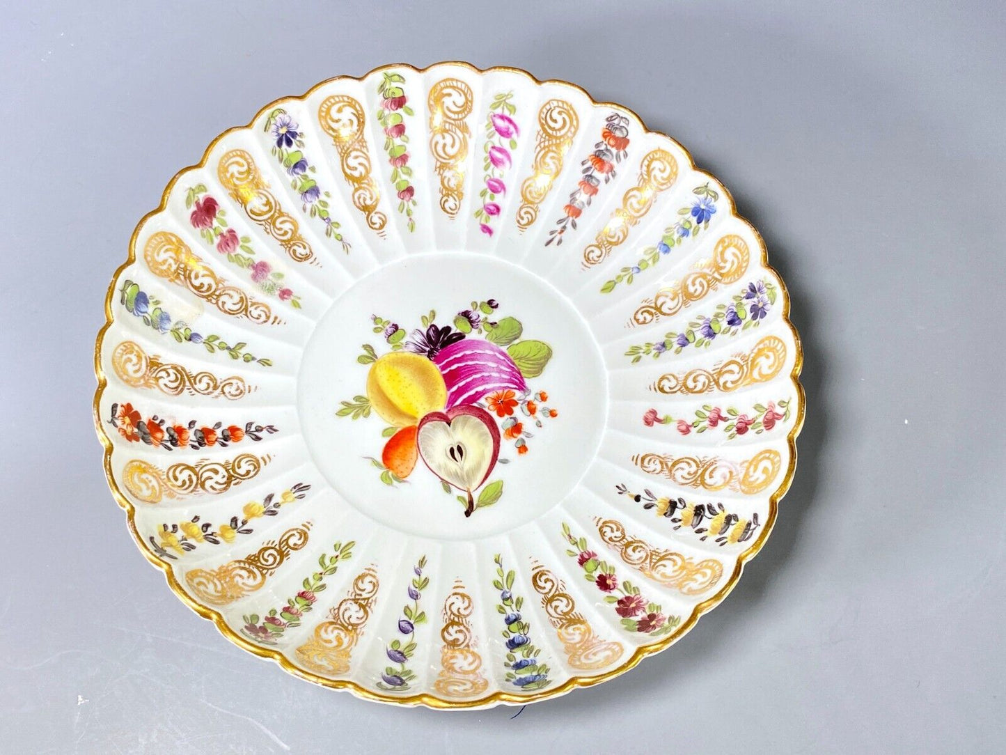 2 x MEISSEN serving bowl, polychrome floral, fruit painting, gilding, 19century