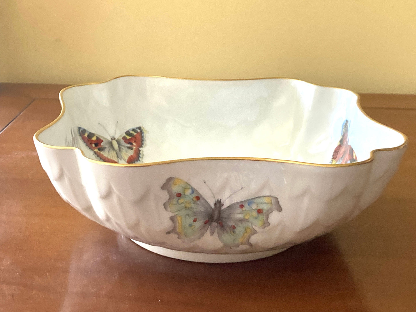 Set of 3 B & C Limoges decorative Dishes, floral dish, Butterfly Dish, Gold Edging, J. Bernardaud and Co., Limoges. Gorgeous