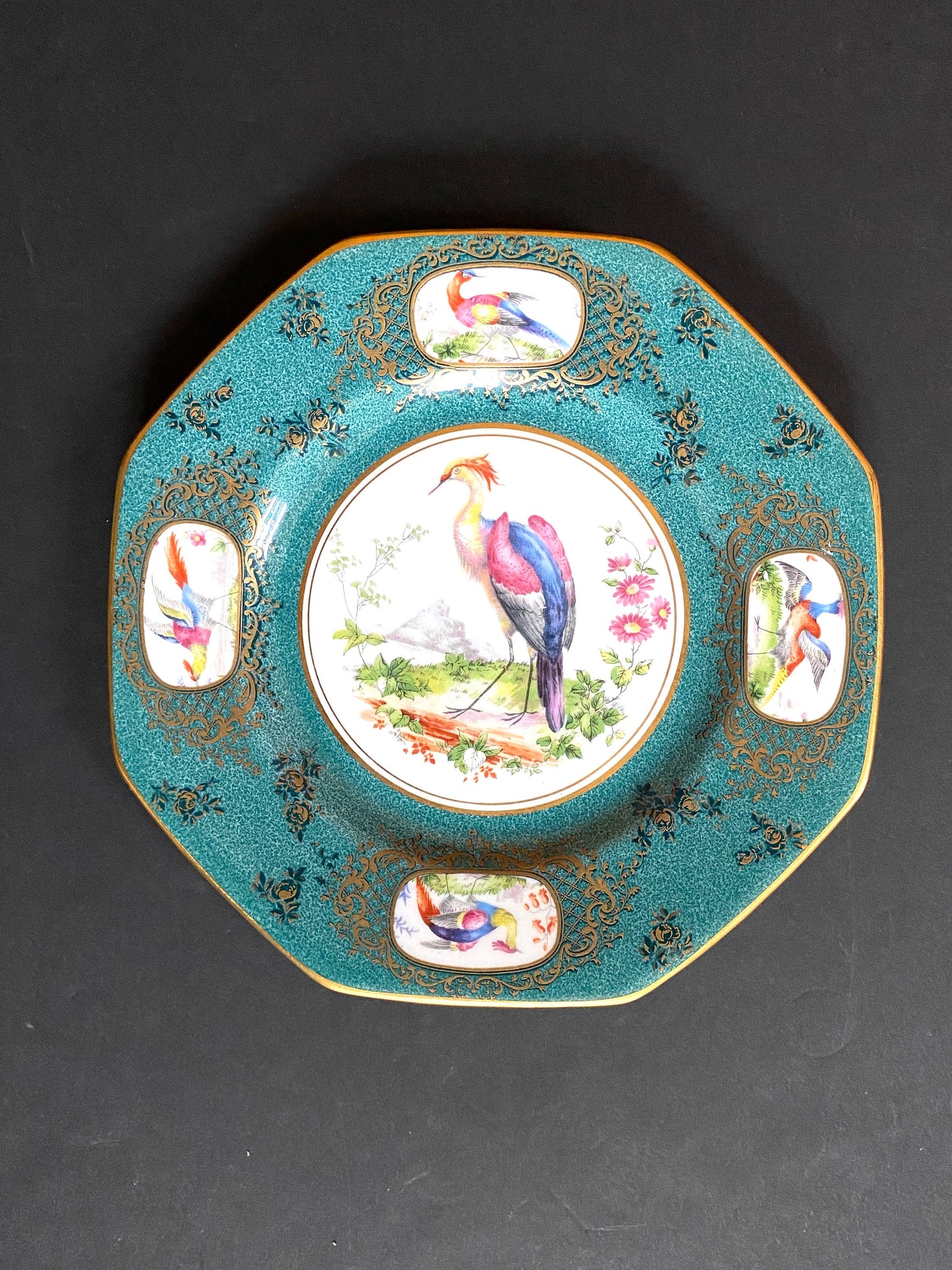 Set of 10 Tiffany & Co. by Royal Doulton bone china Exotic Birds motif cabinet plates, superb!