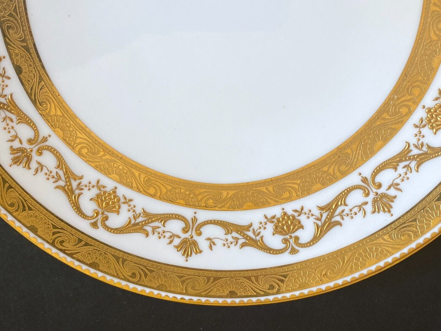 Set of 6 Mintons for Gilman Collamore New York cabinet plates,heavy gold encrust