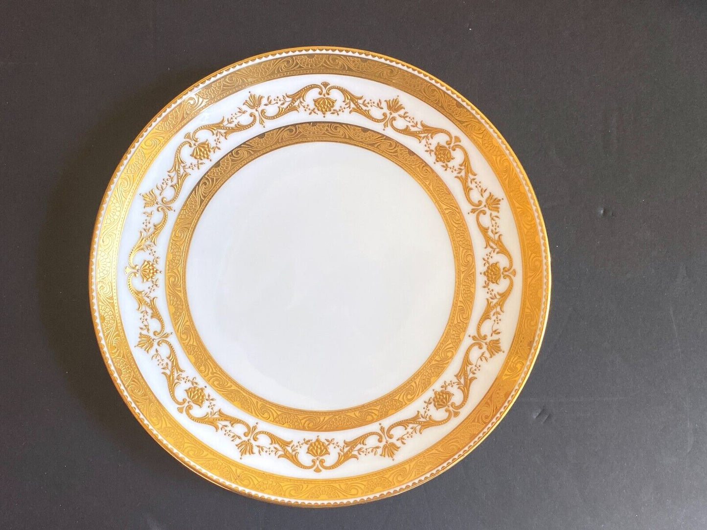 Set of 6 Mintons for Gilman Collamore New York cabinet plates,heavy gold encrust