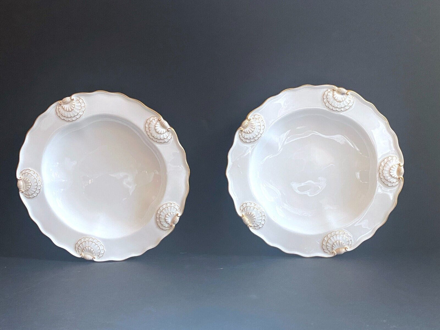 Set of 8 Tiffany & Co. collector Plates by Royal Worcester, raised shell design