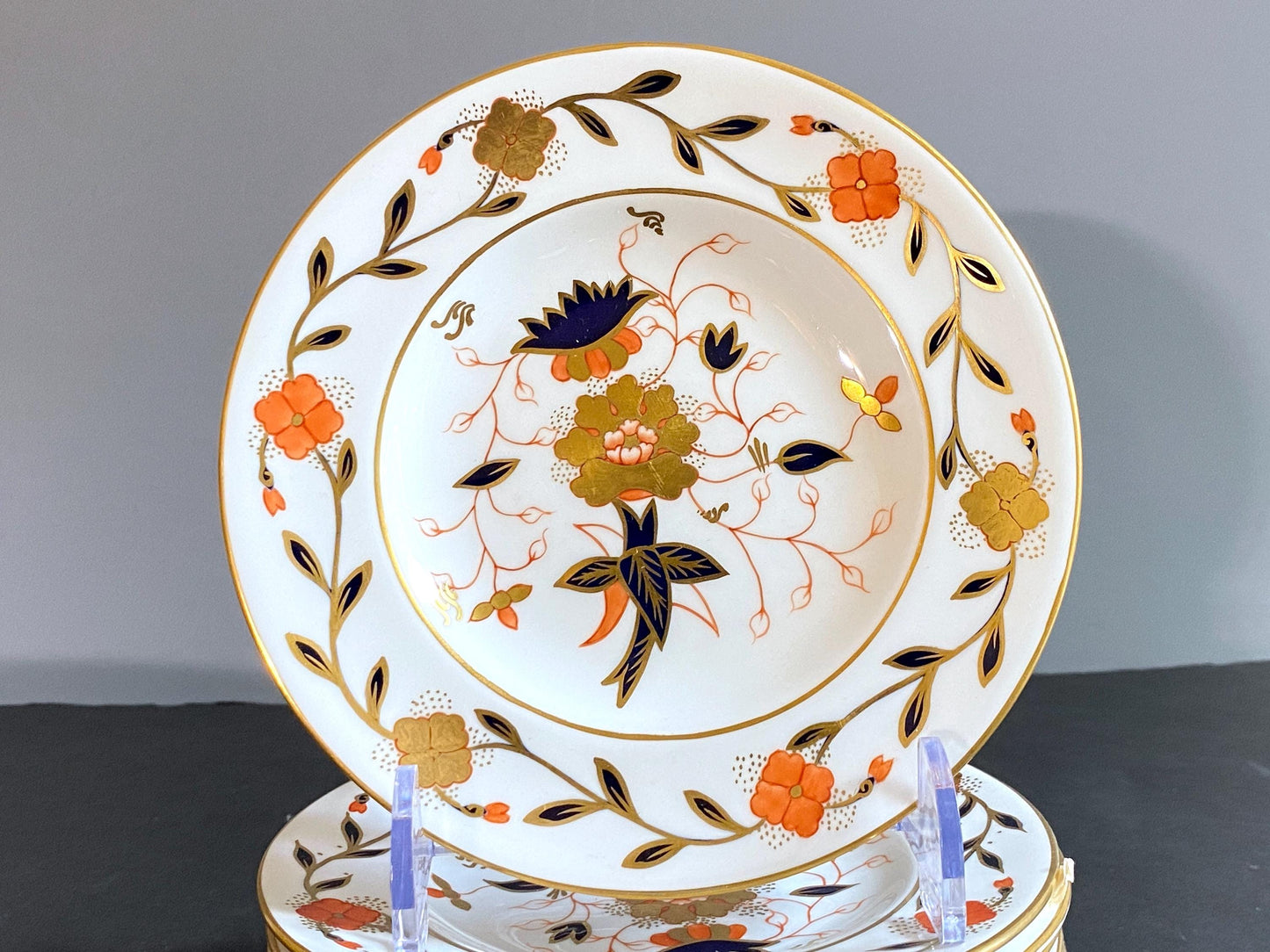 Royal Crown Derby ASIAN ROSE" Imari style bread plates, 6.25'', Set of 12 , great condition, bone china, England