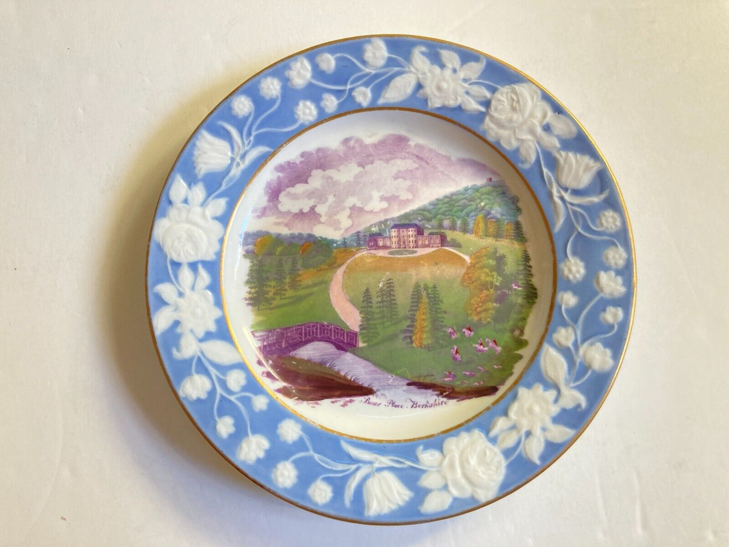 8pcs c.1812-25 New Hall porcelain English village scene 8'' plates, collectible