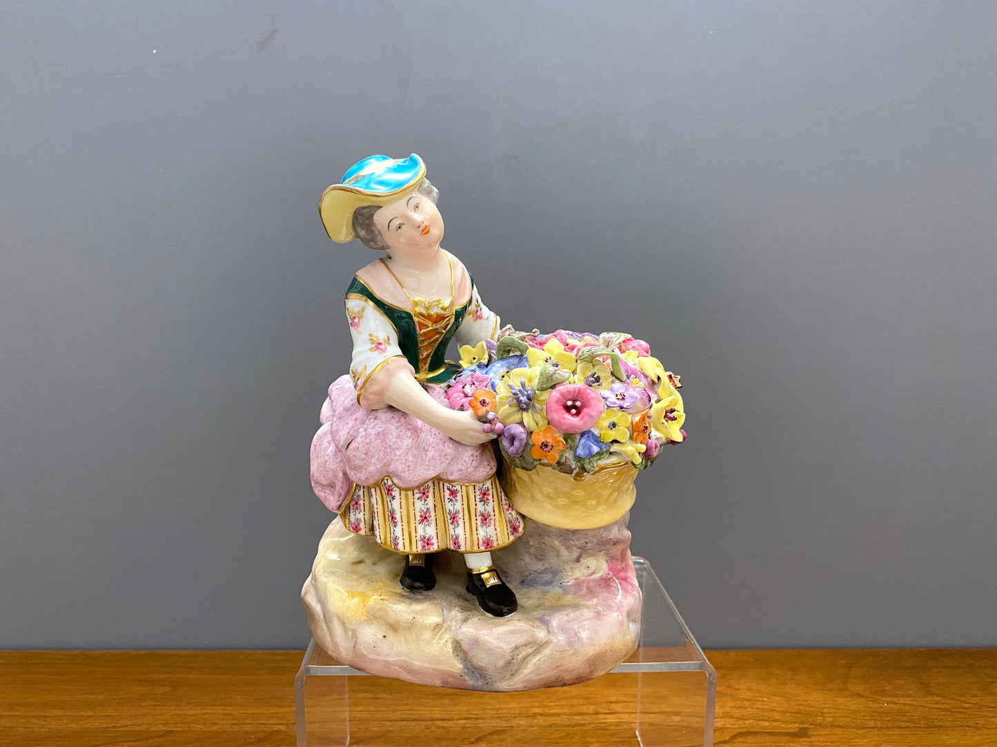 Early Derby porcelain woman and flower Figural ,ca. 1863-1866, excellent condition