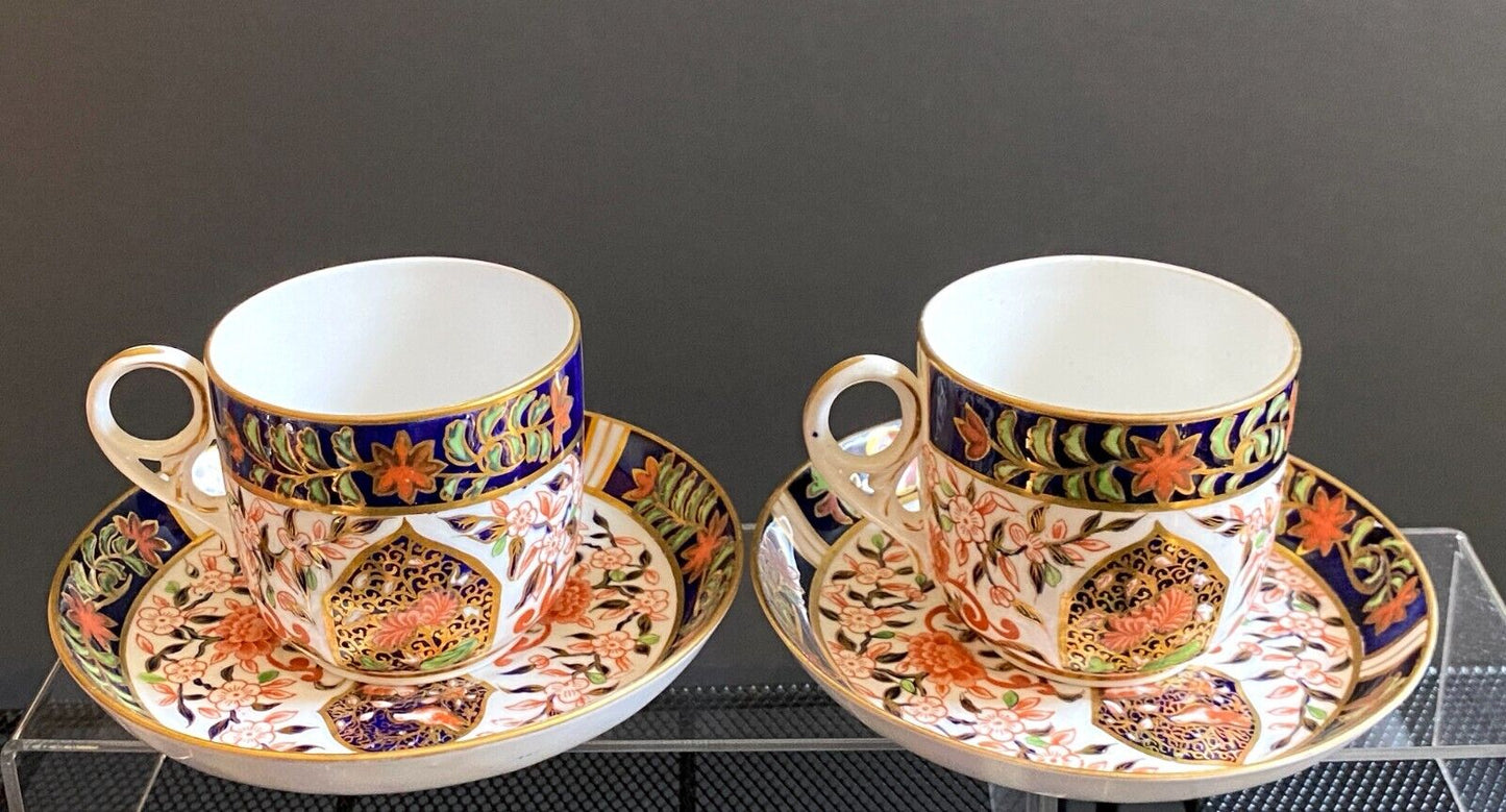 c. 1877 – 1890 Royal Derby Crown old Imari teacups with saucers, set of 6, RARE!