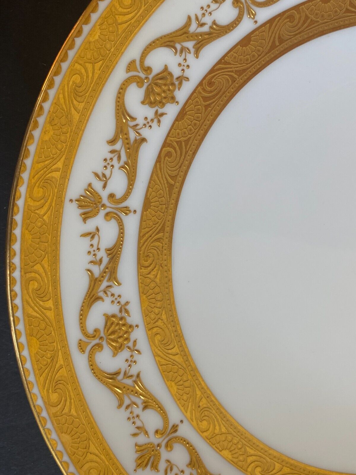 Set of 6 Mintons for Gilman Collamore New York cabinet plates,heavy gold encrust