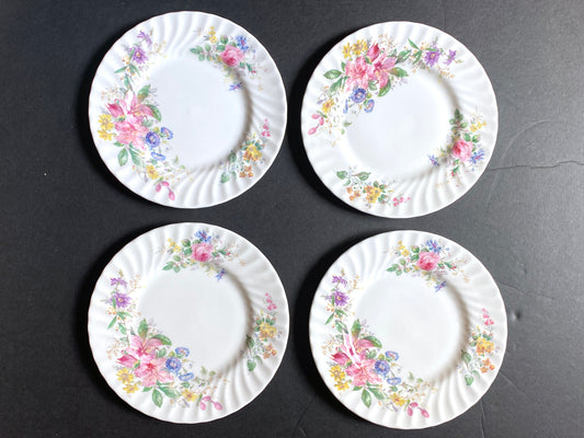 Royal Doulton "Arcadia" pattern No H4802 dinner plates, brown mark, ca. 1950s, fine bone china, beautiful