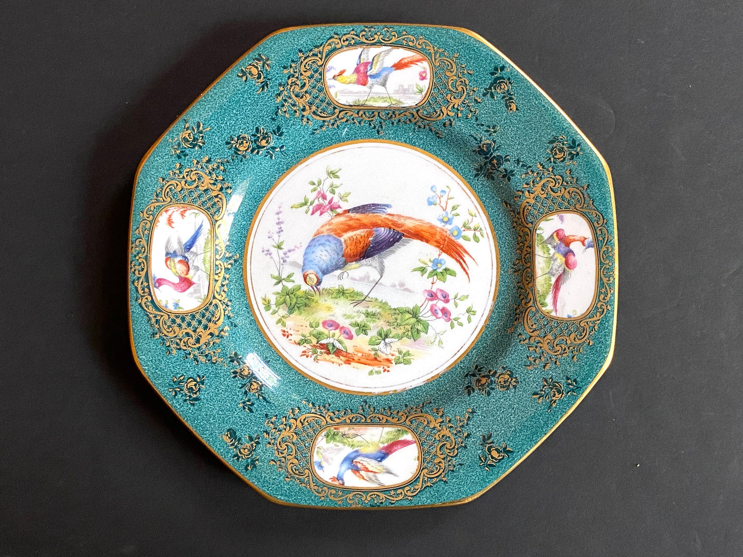 Set of 10 Tiffany & Co. by Royal Doulton bone china Exotic Birds motif cabinet plates, superb!