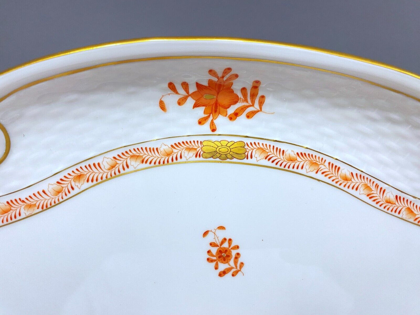 Herend "Chinese Bouquet"Rust Large Oval Ribbon Platter/Tray 16'' x 11" (400/AOG)