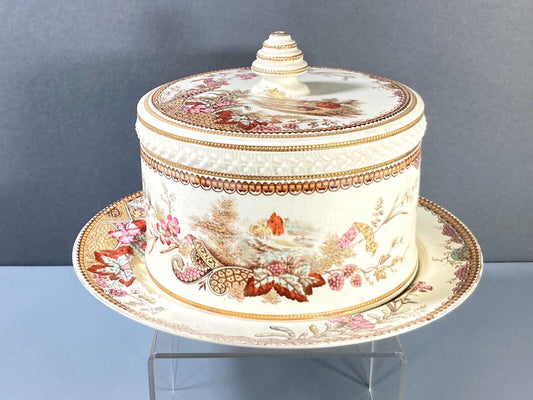 Edge Malkin & Co. Aesthetic Movement "Lisbon" transferware Cheese dish, ca.1888