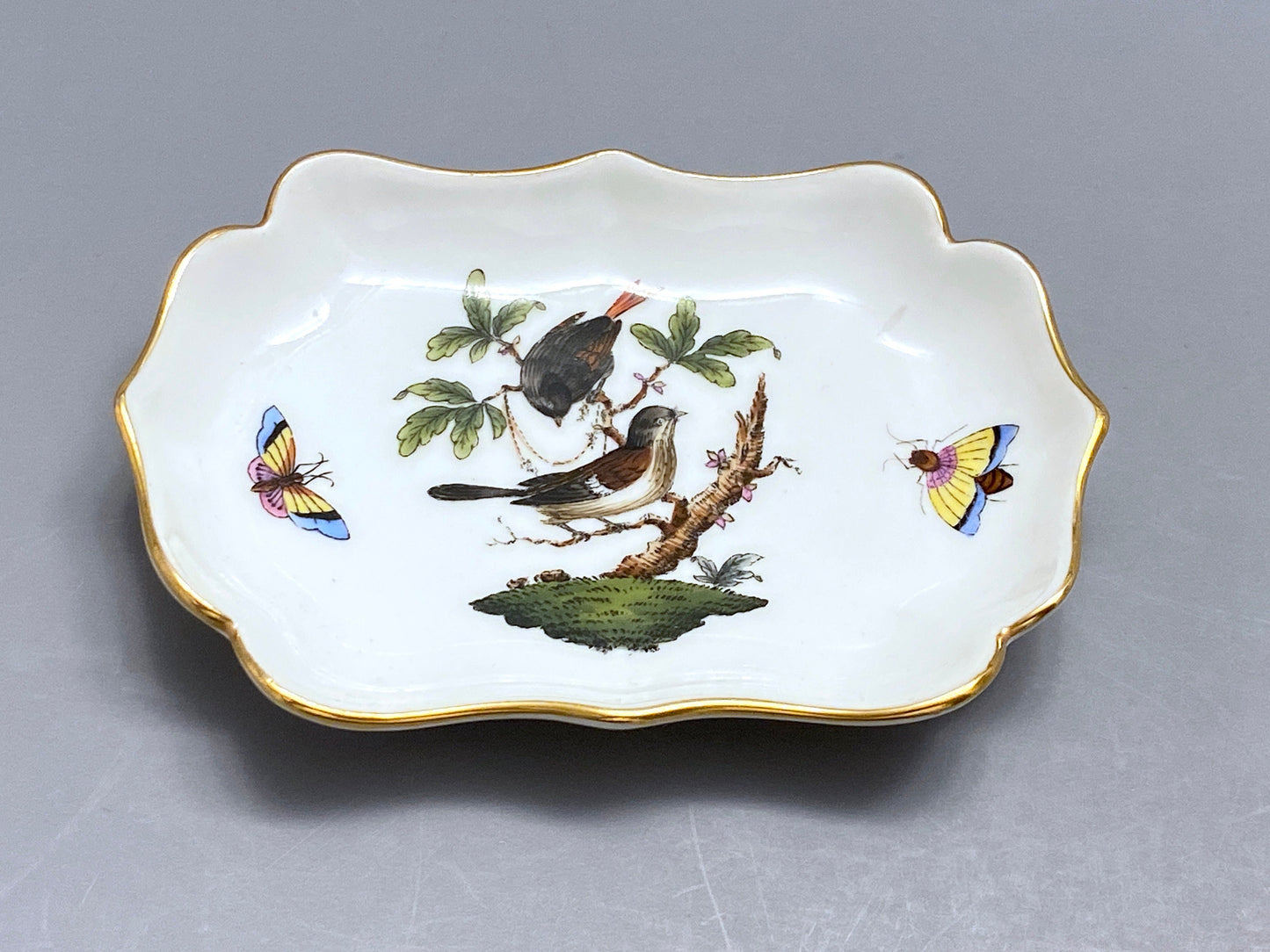 5x Herend Rothschild Bird small dishes, 680/RO, excellent, lovely gift , collection