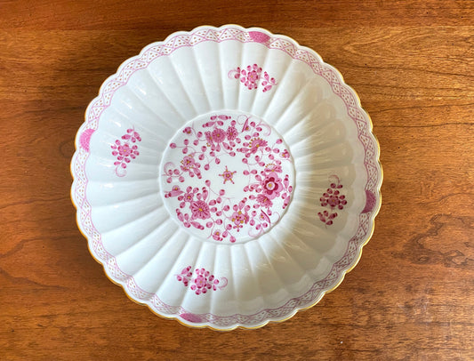 MEISSEN "Indian flower" pink serving dish, camaieu painting with gold accent, exquisite, 1st quallity