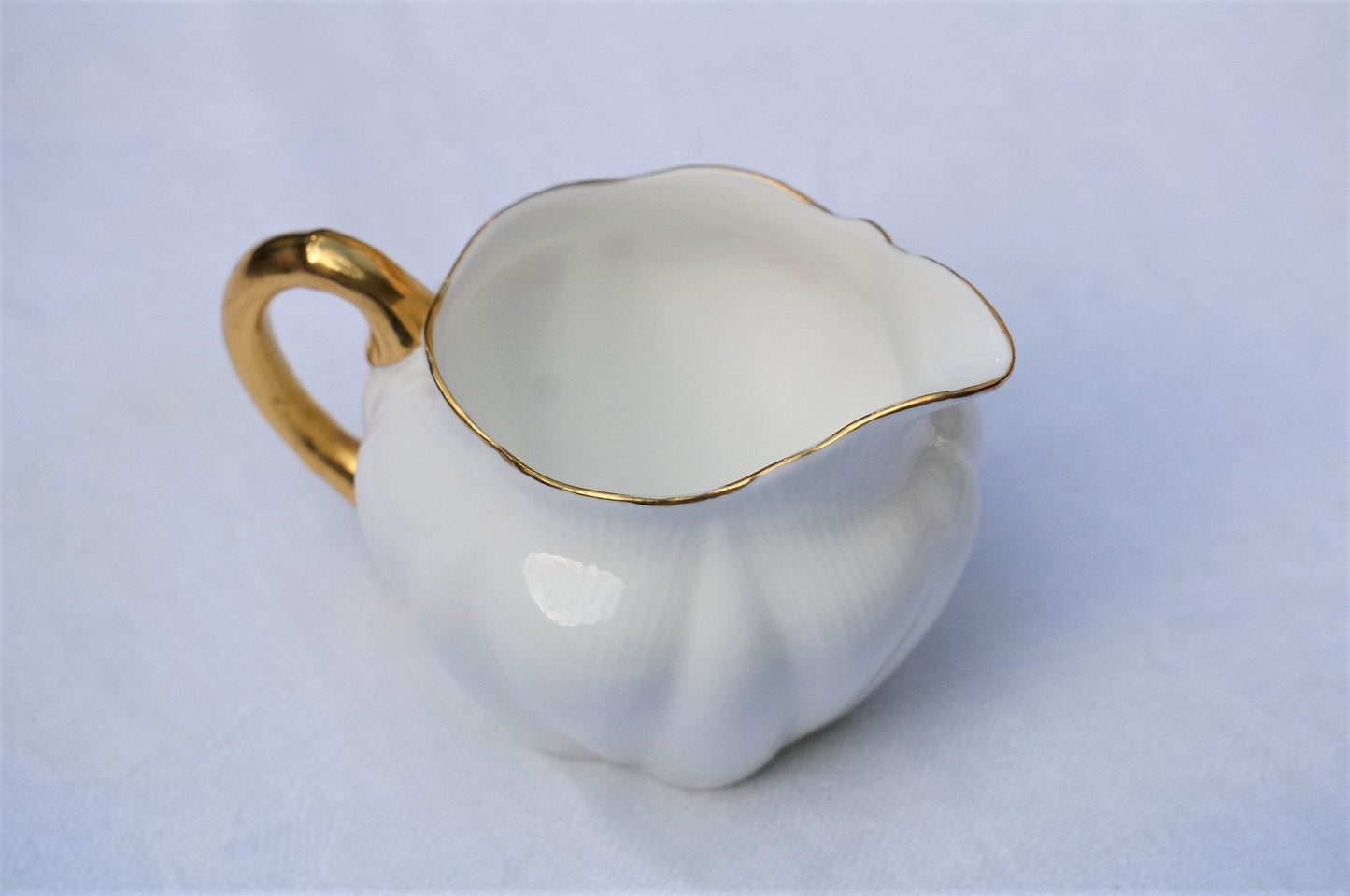 Shelley dainty shape "Regency" creamer - White Tea Cup with Gold Trim