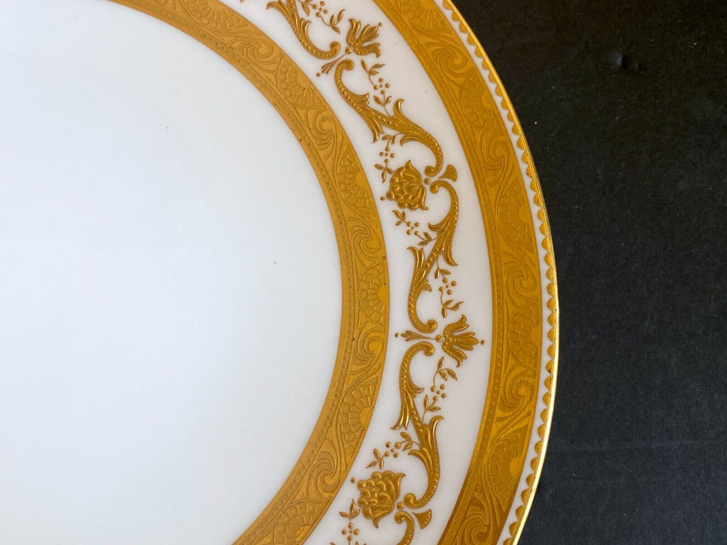 Set of 6 Mintons for Gilman Collamore New York cabinet plates,heavy gold encrust