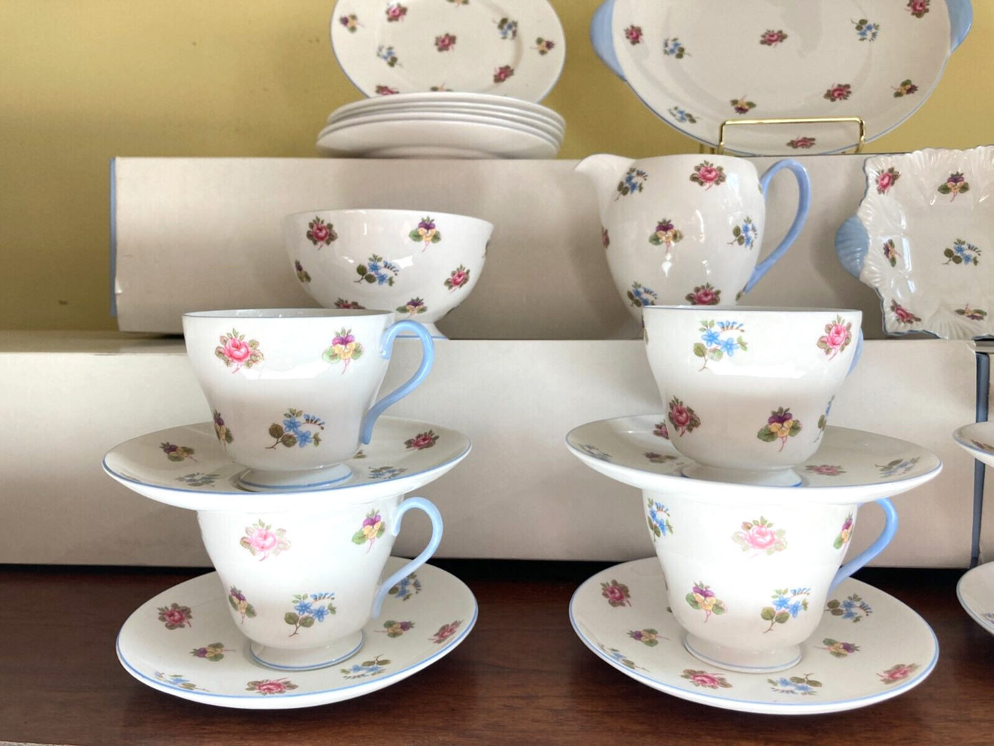 England Shelley porcelain "Rose Pansy, Forget-Me -Not" Tea service, 36pcs