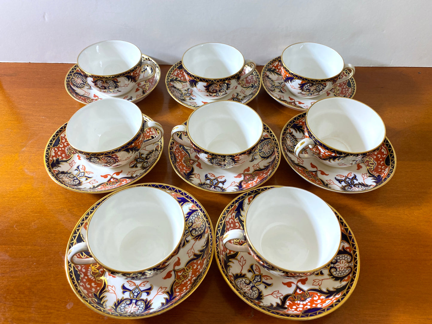 ca.1901-1912 Royal Crown Derby "Kings" ( #1720) Imar bone china teacups, set 8