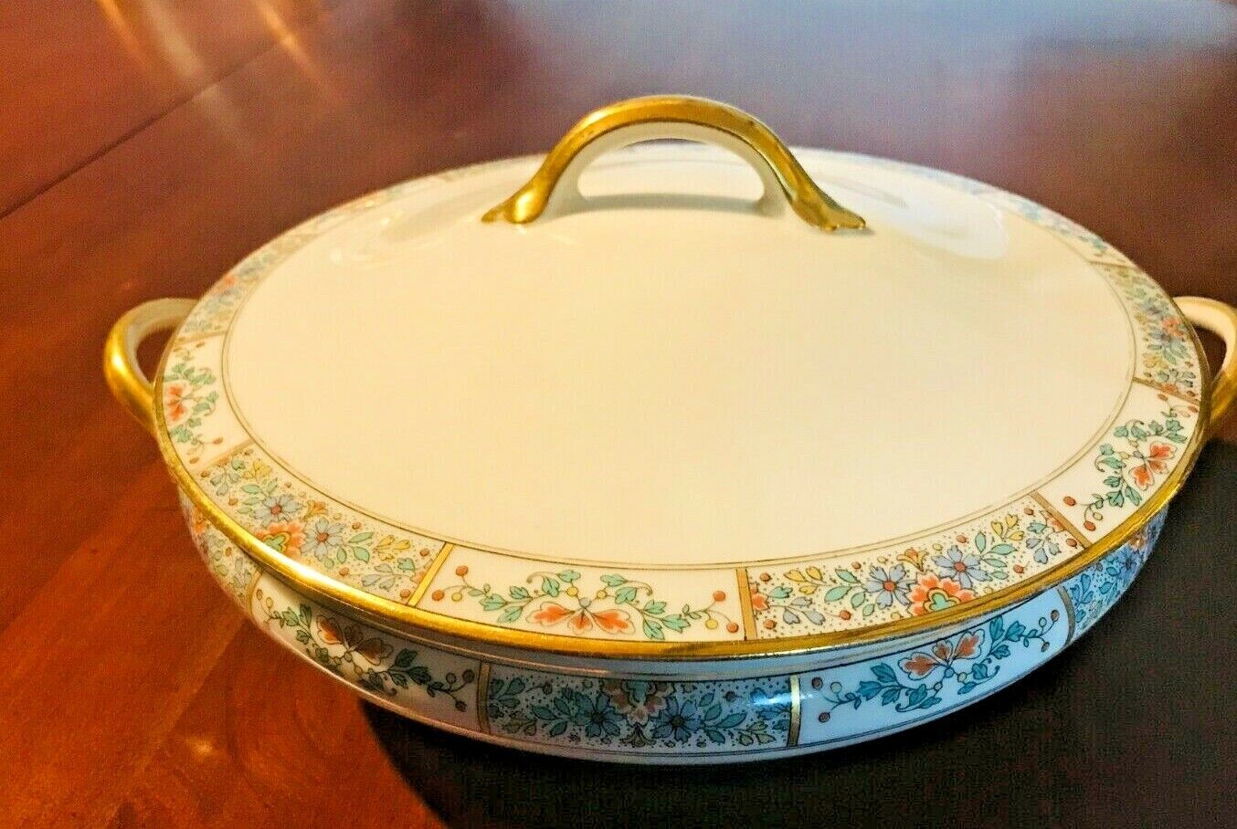 Antique GDA Limoges CH Field Haviland Schleiger 1356 Covered Vegetable Bowl