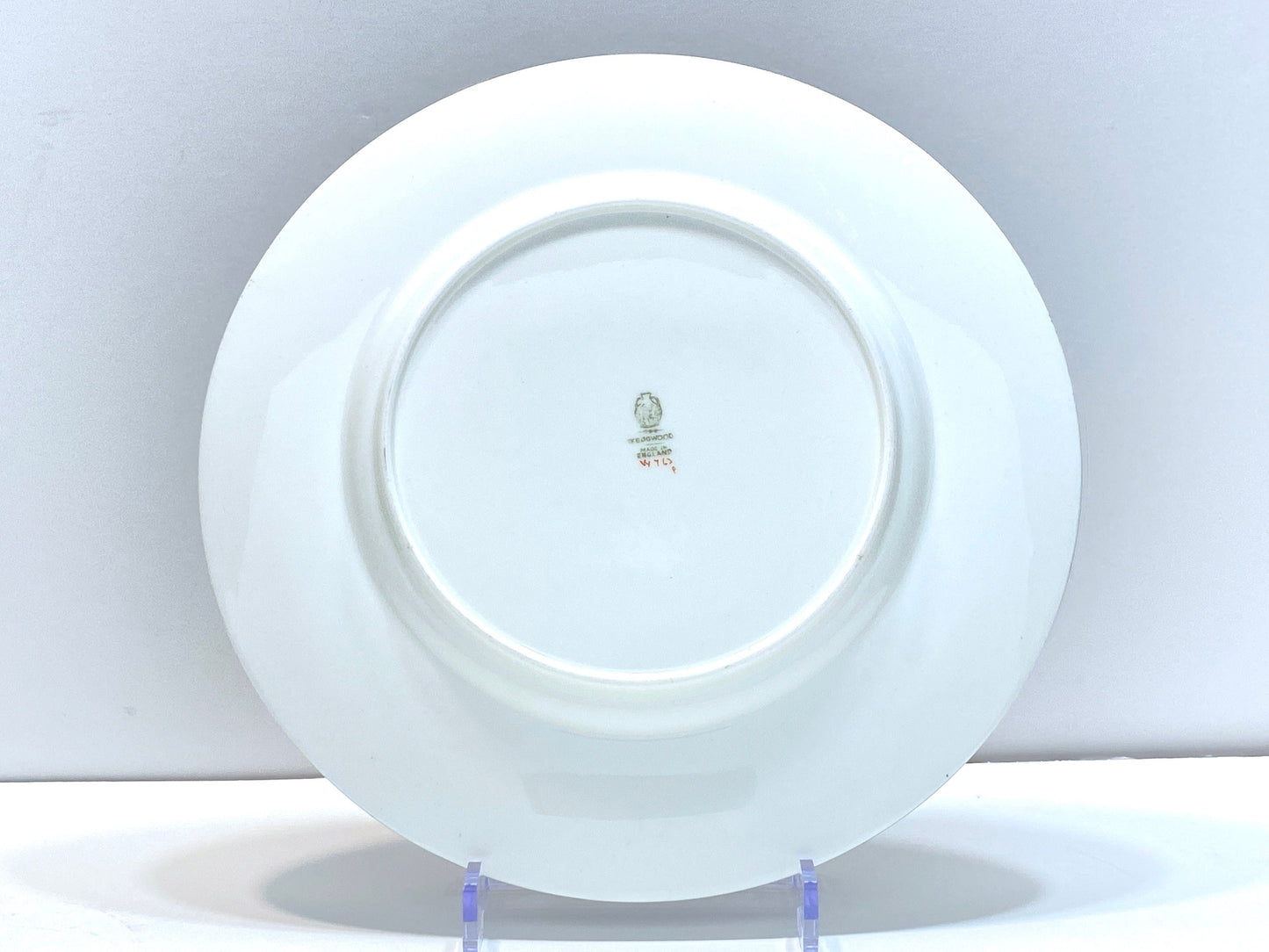 Antique Wedgwood bone china dinner plates, set of 12, fruit border and green rims,10.5/8 inches, circa 1902, excellent