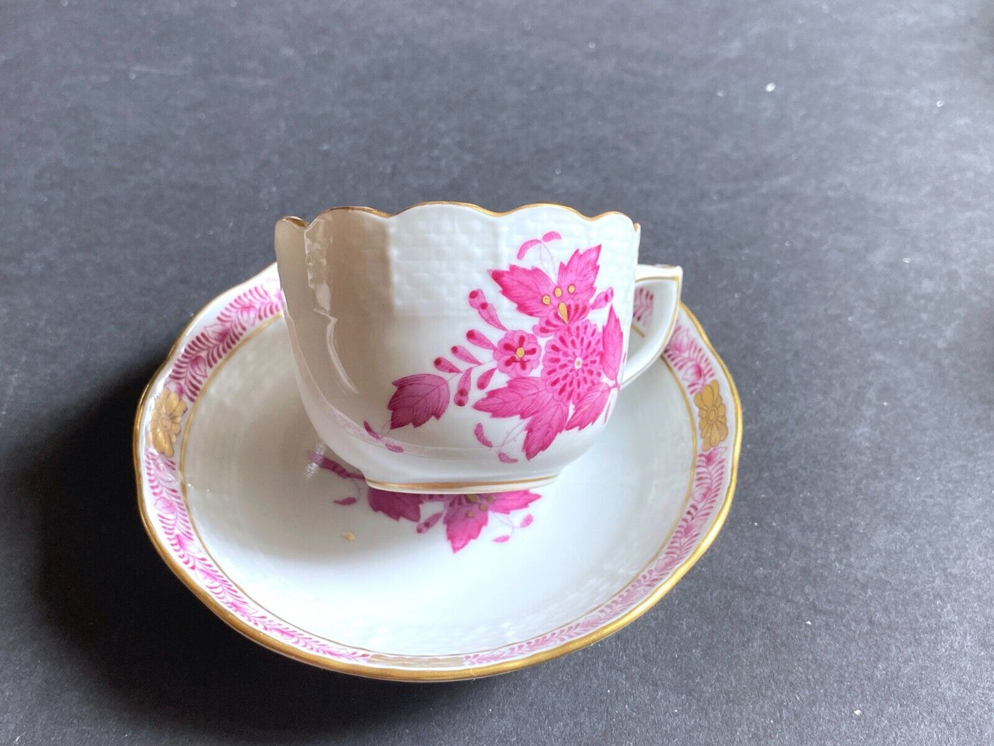 6 sets of Herend Porcelain "Chinese Bouquet " Rust mocha /demitasse cups