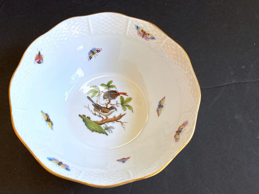 Stunning Herend Rothschild Bird round bowl, 7 3/4'' ,361/RO, Ca. 1930s