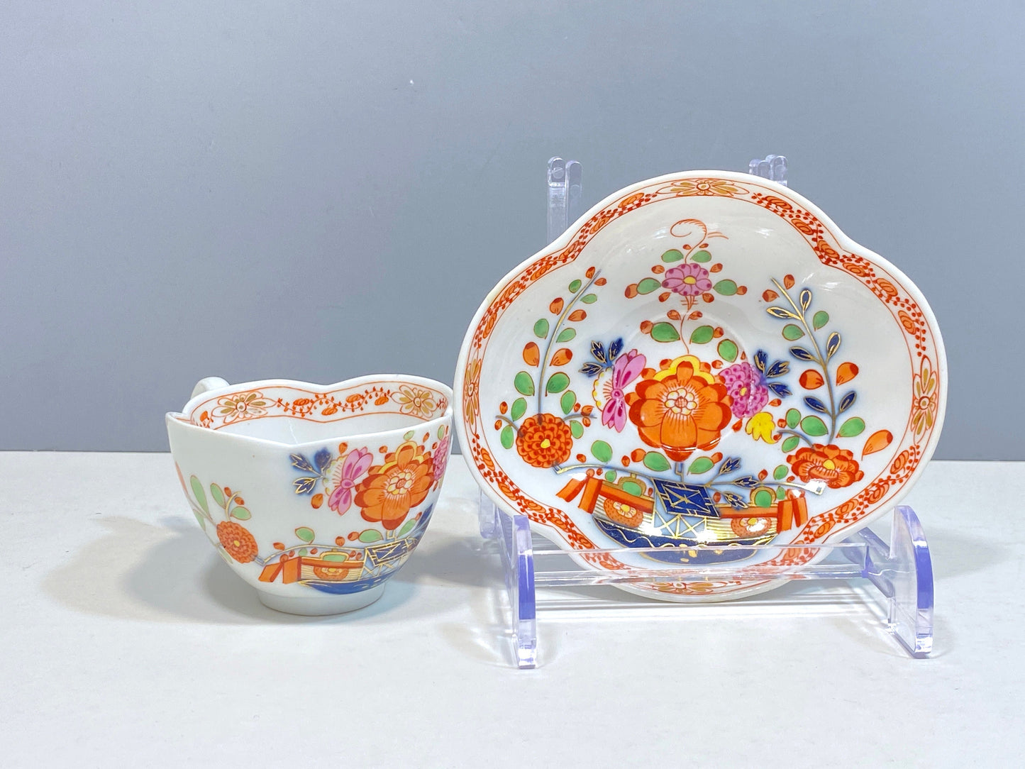 Antique Meissen tea Service with oriental style decoration, 1st Choice, 7 pcs set, ca.1816-1860, excellent