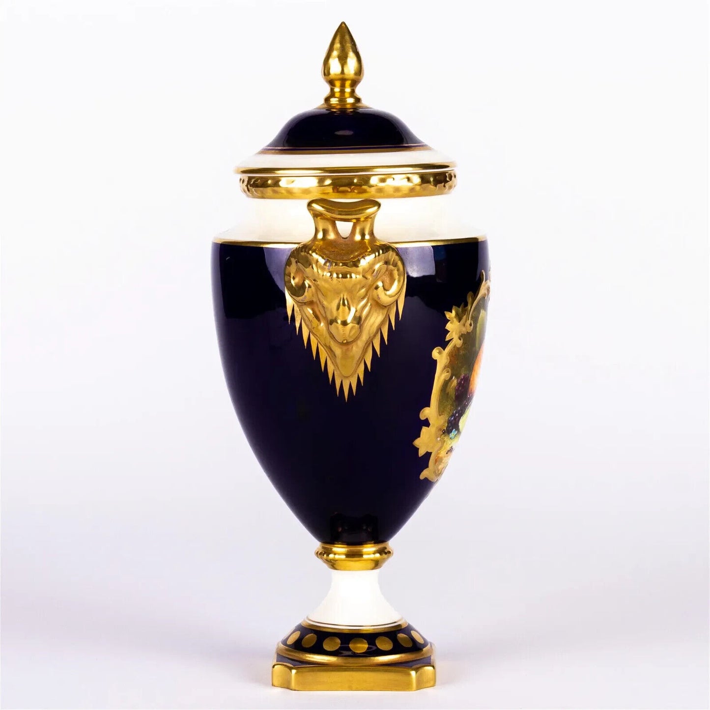 Stunning Coalport Urns/Vase, cobalt blue w/ gold accent, handpainted and Signed