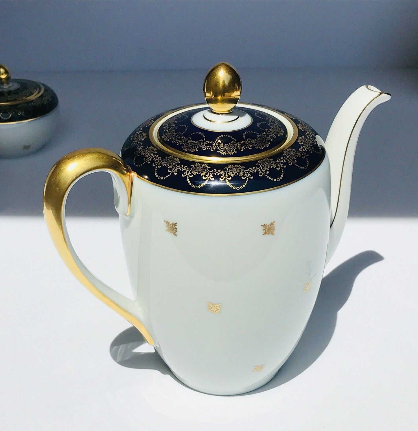 Rare! serve 10 Haviland Cobalt blue gold tea/coffee set ,Johann Haviland Bavaria