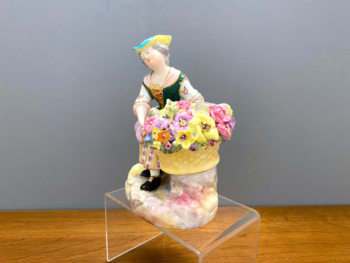 Early Derby porcelain woman and flower Figural ,ca. 1863-1866, excellent condition