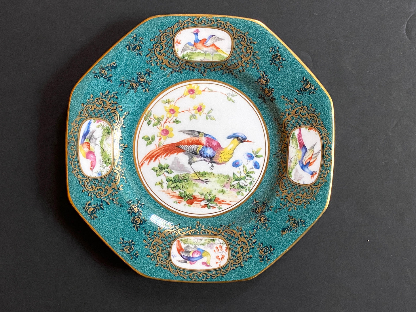 Set of 10 Tiffany & Co. by Royal Doulton bone china Exotic Birds motif cabinet plates, superb!