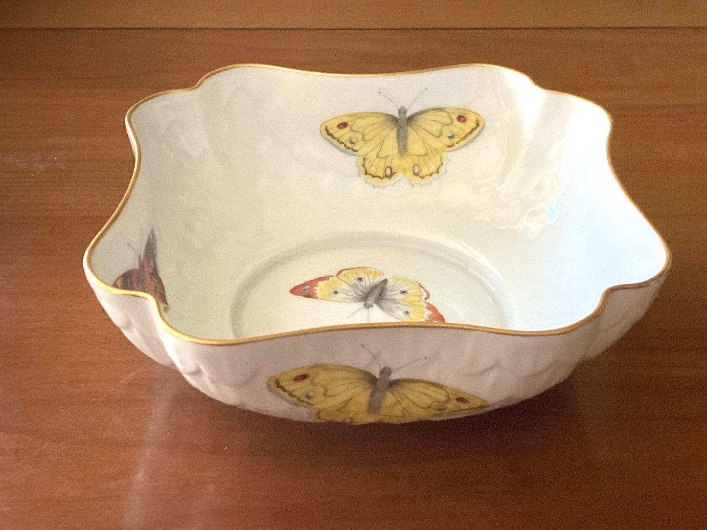 Set of 3 B & C Limoges decorative Dishes, floral dish, Butterfly Dish, Gold Edging, J. Bernardaud and Co., Limoges. Gorgeous