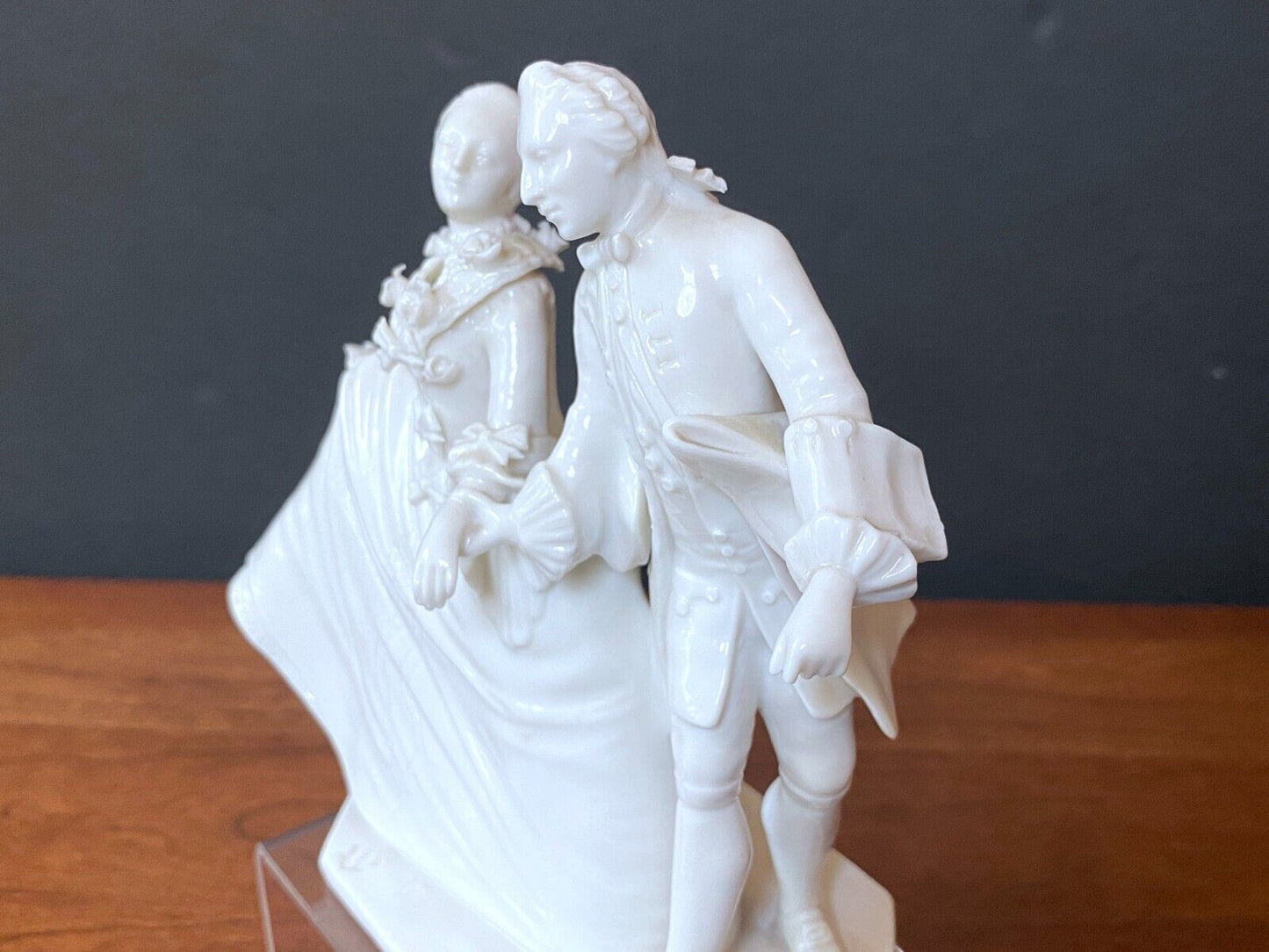 Nymphenburg Blanc de Chine White Figurine Victorian Dancing Couple Crinoline #12