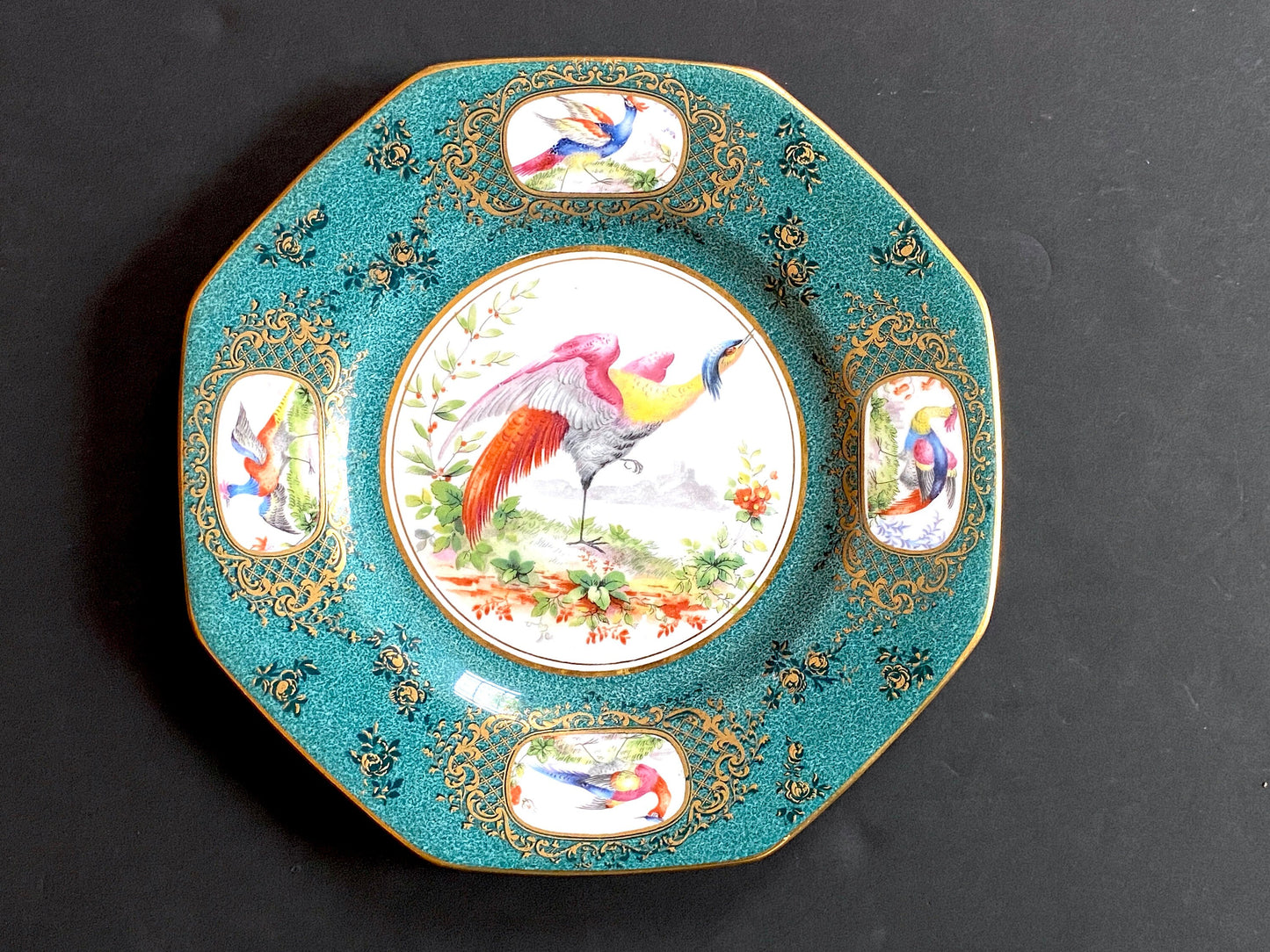 Set of 10 Tiffany & Co. by Royal Doulton bone china Exotic Birds motif cabinet plates, superb!