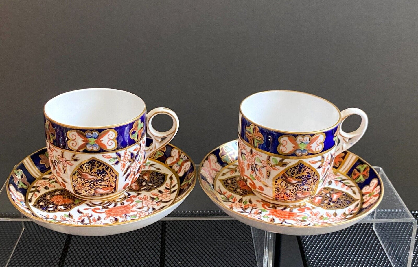 c. 1877 – 1890 Royal Derby Crown old Imari teacups with saucers, set of 6, RARE!