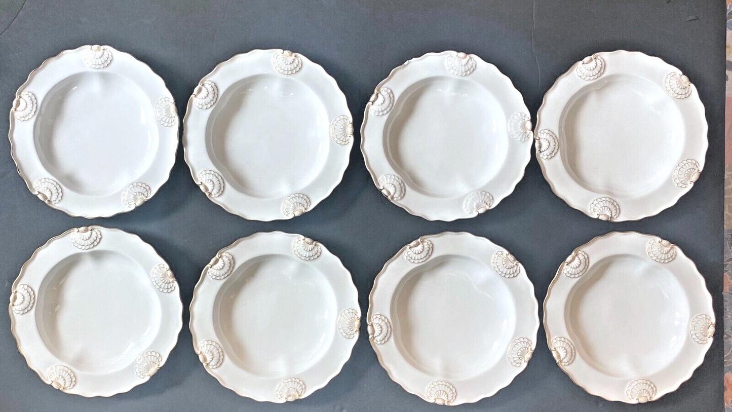 Set of 8 Tiffany & Co. collector Plates by Royal Worcester, raised shell design