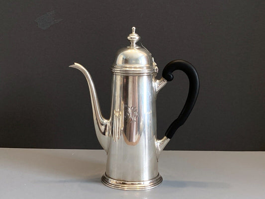 Tiffany Co. Sterling silver coffee pot,Makers (No. 18865 A),ebonized wood handle