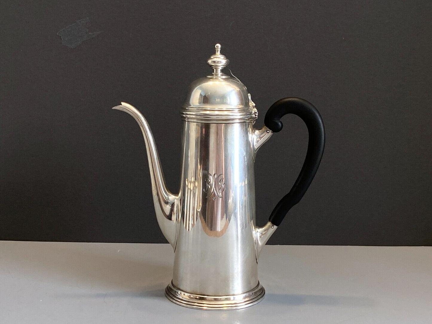 Tiffany Co. Sterling silver coffee pot,12 x Mauser Mfg. Co sterling cup holders