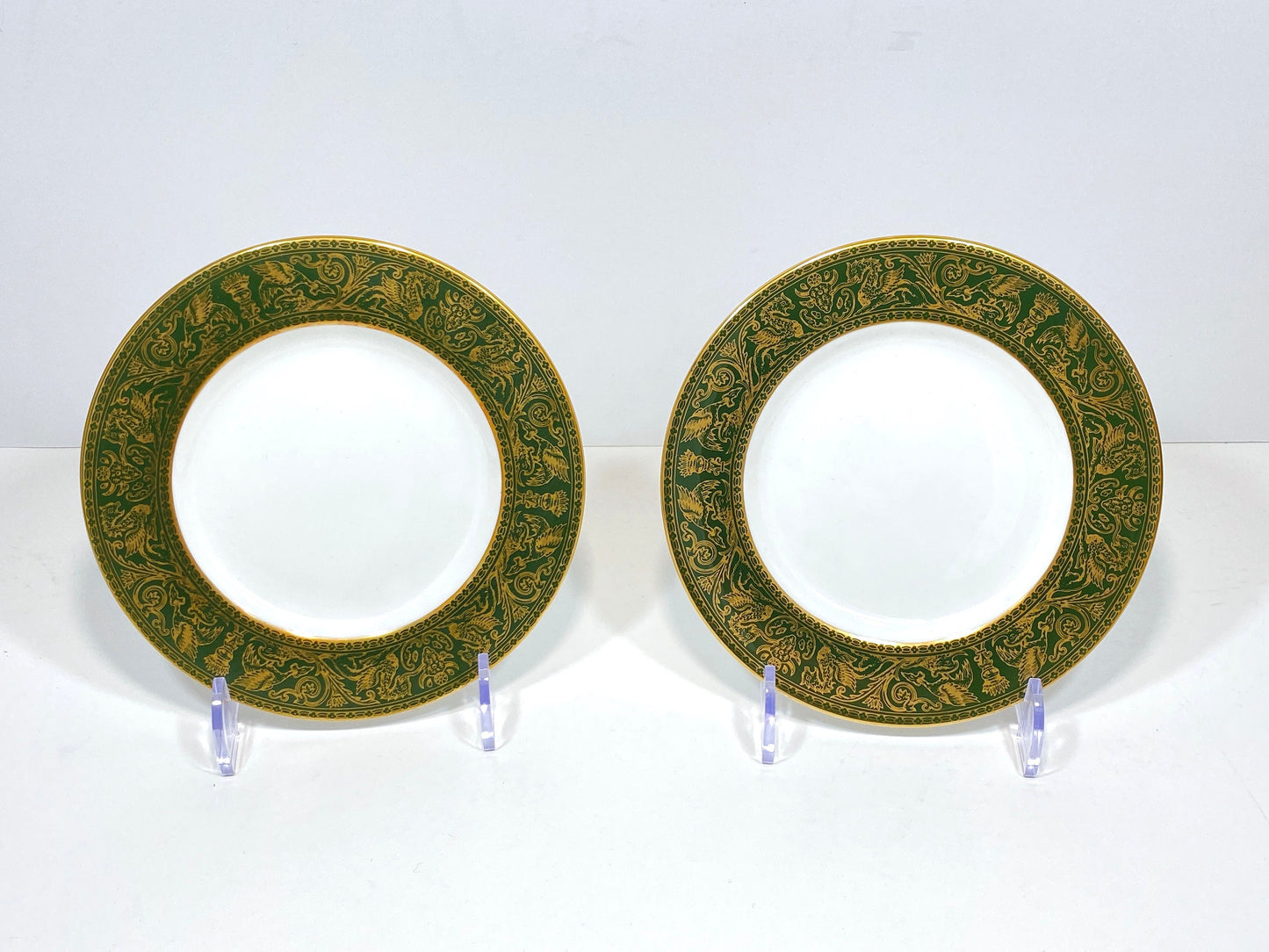 2 x Wedgwood Florentine bread plates, side plates, 7'', bone china, W4170, made in England, mint condition